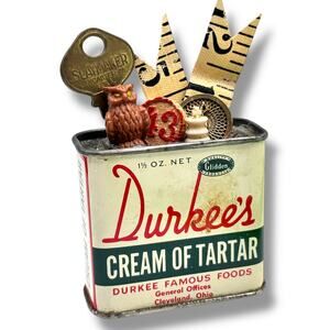 Owl Say We Love Vintage - TINY Diorama Assemblage Spice TIn